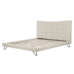 Beliani Bed Fabric Lannion 160 X 200 Cm (Eu King Size) Light Beige - thumbnail 6