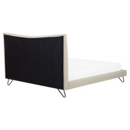 Beliani Bed Fabric Lannion 160 X 200 Cm (Eu King Size) Light Beige - thumbnail 5