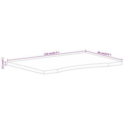 Berkfield Desk Top With Curve 110X60X2.5 Cm Solid Wood Rough Mango - thumbnail 8