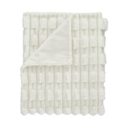 Bianca Fine Linens Bianca Carved Faux Fur Blanket Throw Cream - thumbnail 5
