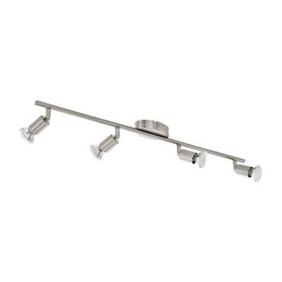 Satin Nickel Flush Mount Ceiling Light With 4 Gu10 Led Bulbs - image 1