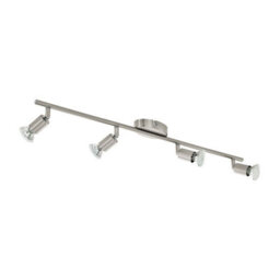 Satin Nickel Flush Mount Ceiling Light With 4 Gu10 Led Bulbs - thumbnail 1