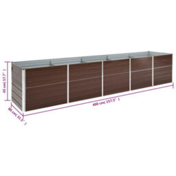 Walplus Garden Raised Bed Galvanised Steel 400X80X45 Cm Brown - thumbnail 6