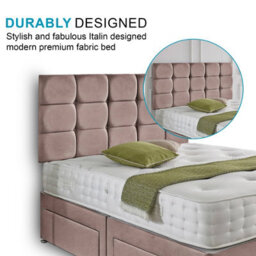 Dining Tables Rio Matching Headboard Divan Set, 2 Drawer On Same Side With Sprung 1500 Comfort Mattress - King - thumbnail 3