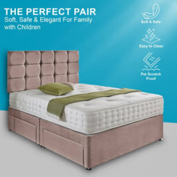 Dining Tables Rio Matching Headboard Divan Set, 2 Drawer On Same Side With Sprung 1500 Comfort Mattress - King - thumbnail 2