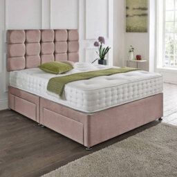 Dining Tables Rio Matching Headboard Divan Set, 2 Drawer On Same Side With Sprung 1500 Comfort Mattress - King - thumbnail 1