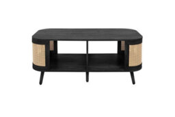 Rattan Coffee Table With Storage Curved Black Birlea Sark - thumbnail 7