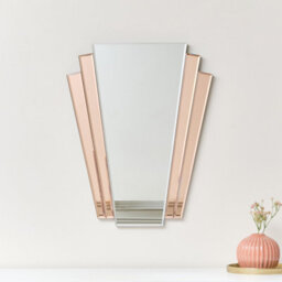 Melody Maison Pink Art Deco Fan Wall Mirror - 60Cm X 48Cm - thumbnail 2