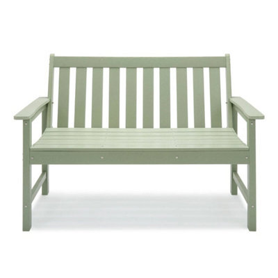 Garden Bench 2 Seater, Sage Green Hdpe Outdoor Seating - image 1