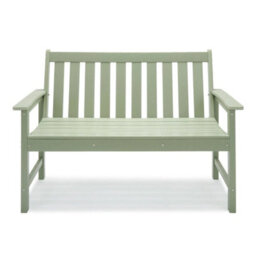 Garden Bench 2 Seater, Sage Green Hdpe Outdoor Seating - thumbnail 1