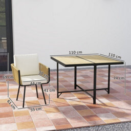 Outsunny 5 Piece Garden Furniture Set, Garden Dining Set With 4 Chairs - thumbnail 3