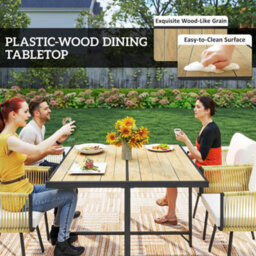 Outsunny 5 Piece Garden Furniture Set, Garden Dining Set With 4 Chairs - thumbnail 7