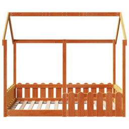 Berkfield Kids' House Bed Frame Without Mattress Wax Brown 80X160 Cm - thumbnail 4