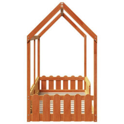 Berkfield Kids' House Bed Frame Without Mattress Wax Brown 80X160 Cm - thumbnail 5