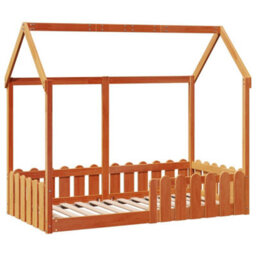 Berkfield Kids' House Bed Frame Without Mattress Wax Brown 80X160 Cm - thumbnail 3