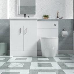 Nes Home 1100mm Freestanding White Basin Vanity & Back To Wall Toilet - thumbnail 2