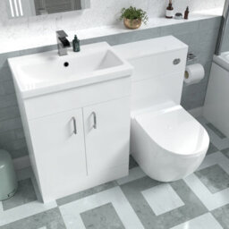 Nes Home 1100mm Freestanding White Basin Vanity & Back To Wall Toilet - thumbnail 5