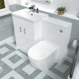 Nes Home 1100mm Freestanding White Basin Vanity & Back To Wall Toilet - thumbnail 4