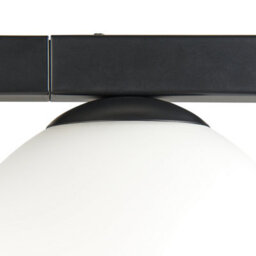 Beliani Wall Lamp Black Iron With 55 Cm Frosted White Glass Globe, Contemporary Wall Light - thumbnail 5