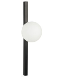 Beliani Wall Lamp Black Iron With 55 Cm Frosted White Glass Globe, Contemporary Wall Light - thumbnail 2