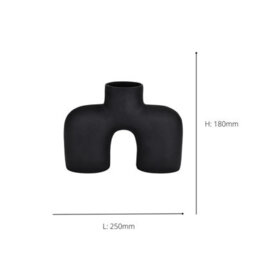 Eglo Brower Black Aluminium Decorative Metal Vase, Minimalist Home Décor, 25Cm - thumbnail 4