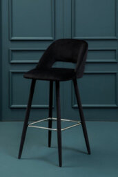 Orsina Warren Black Velvet Bar Chair - thumbnail 2