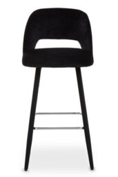 Orsina Warren Black Velvet Bar Chair - thumbnail 1