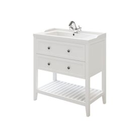 GoodHome Perma Satin White Freestanding Bathroom Vanity Unit (H) 806mm (W) 800mm - thumbnail 4