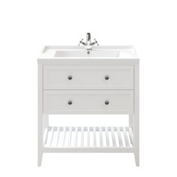 GoodHome Perma Satin White Freestanding Bathroom Vanity Unit (H) 806mm (W) 800mm - thumbnail 3