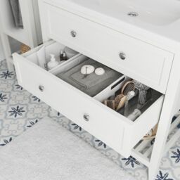GoodHome Perma Satin White Freestanding Bathroom Vanity Unit (H) 806mm (W) 800mm - thumbnail 6