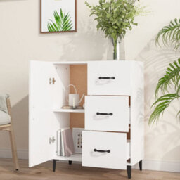 Berkfield Sideboard White 69.5X34X90 Cm Engineered Wood - thumbnail 3