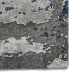 Grey Navy Abstract Modern Easy To Clean Rug For Diningroom Bedroom And Living Room -200Cm X 290Cm - thumbnail 4