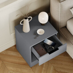 Lassic Vida Designs Trega Grey 1-Drawer Bedside Chest With Smooth Glide Drawer, (H)4100 X (W)3900 X (D)2800 mm - thumbnail 7