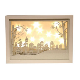 Christmas Decoration - Led Light Up Musical  Window Scene With Urban Village - thumbnail 2
