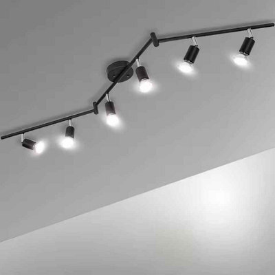 Modern Black Ceiling Spotlight Bar 116Cm With Gu10 Led Holders - image 1