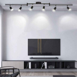 Modern Black Ceiling Spotlight Bar 116Cm With Gu10 Led Holders - thumbnail 4