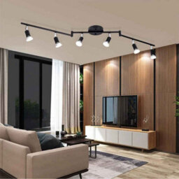 Modern Black Ceiling Spotlight Bar 116Cm With Gu10 Led Holders - thumbnail 3