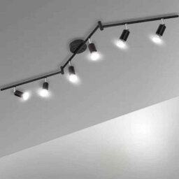 Modern Black Ceiling Spotlight Bar 116Cm With Gu10 Led Holders - thumbnail 1