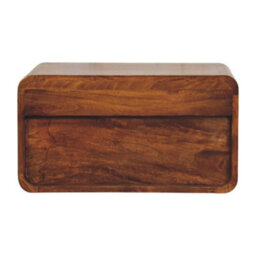 Artisan Furniture Solid Wood Avora Wall-Mounted Chestnut Nightstand And 1 Drawer - thumbnail 7