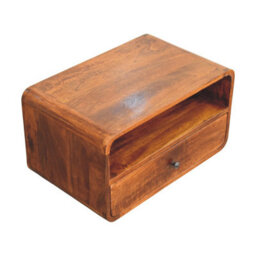 Artisan Furniture Solid Wood Avora Wall-Mounted Chestnut Nightstand And 1 Drawer - thumbnail 5