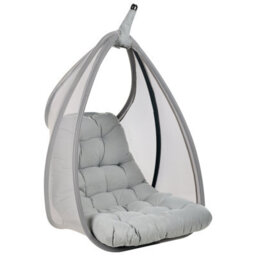 Beliani Hanging Chair With Stand Avegno Fabric Light Grey - thumbnail 8