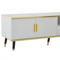 Abrihome Modern Tv Stand, 4Doors & 1Drawers, Tv Cabinet Storage Sideboard With Marble Texture, 200X40X46Cm, White, Maximum For 90 Inch Tv - thumbnail 8
