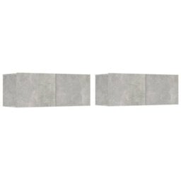 Berkfield Classic 4 Piece Tv Cabinet Set Concrete Grey Engineered Wood - thumbnail 5
