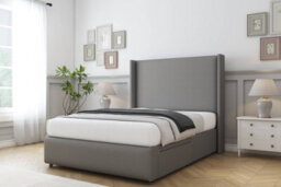 "Comfort Ayla Pewter Dumfries Divan Bed Set No Drawers - 54"" Wingback & 12"" Footboard 4' Small Double" - thumbnail 2