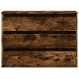Berkfield Corner Chest Of Drawers Smoked Oak 80X41X58 Cm Engineered Wood - thumbnail 4