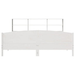 Berkfield Bookcase Bed Without Mattress White 180X200 Cm Super King Solid Wood Pine - thumbnail 4