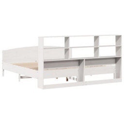 Berkfield Bookcase Bed Without Mattress White 180X200 Cm Super King Solid Wood Pine - thumbnail 6