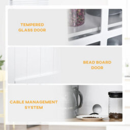Wyld Haus Fidipa 172 Cm White Kitchen Pantry Cabinet With Glass Doors And Microwave Shelf - thumbnail 6