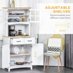 Wyld Haus Fidipa 172 Cm White Kitchen Pantry Cabinet With Glass Doors And Microwave Shelf - thumbnail 5
