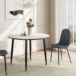 Vonhaus Dining Chairs Set Of 4, Charcoal Blue Kitchen Chairs With Black Metal Legs, Cord Effect Chairs For Dining - thumbnail 6